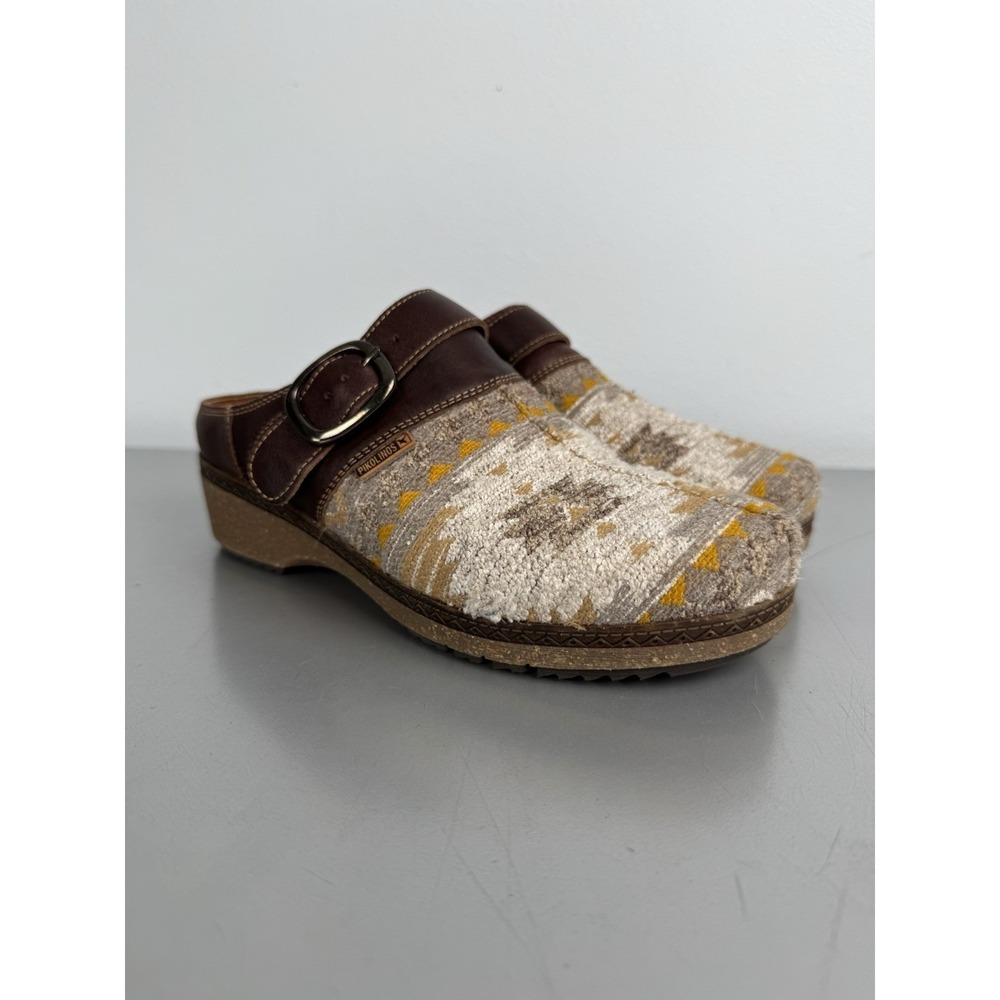 Pikolinos Knit Slip-On Clogs Womens 7 Denia Aztec Western Slides Shoes Mules